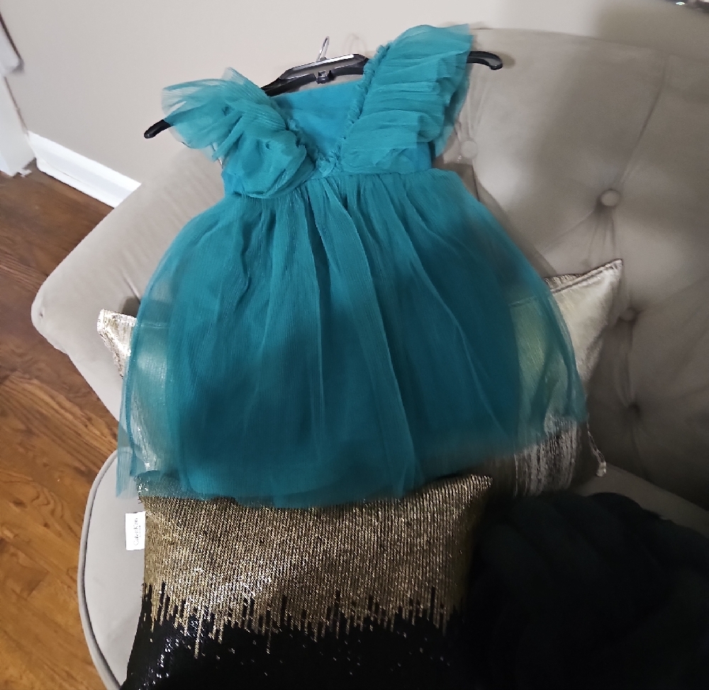 H&M Turquoise Ruffle Kids Dress - Picture 6 of 12